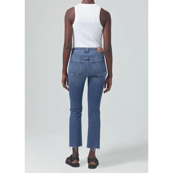 Citizens of Humanity Isola Jeans Size 26 Lawless Blue Crop Flare Stretch Denim - Picture 6 of 15